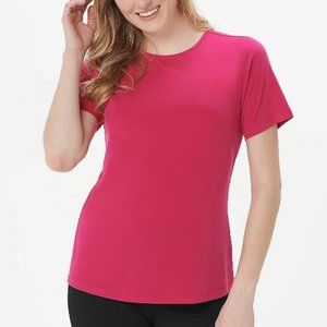 Susan Graver Essentials Liquid Knit Short Sleeve Top  11168